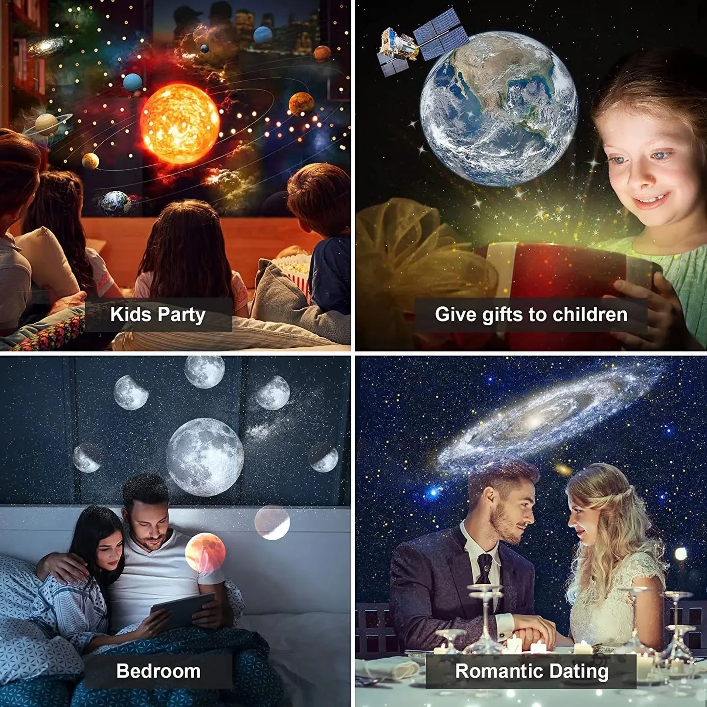 Nachtlampje Galaxy Projector Sterrenhemel Projector 360 ° Roteren Planetarium Lamp Voor Kinderen Slaapkamer Valentijnsdag Cadeau Bruiloft Deco