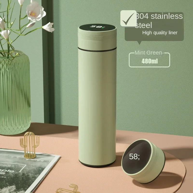 500Ml Slimme Waterfles Rvs Thermos Temperatuur Display Lekvrije Vacuümkolven Koffiekopje Melk Mok Kerstcadeau