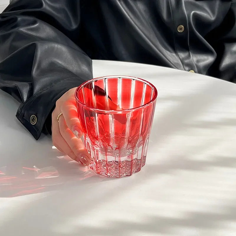 200Ml Star Diamant Geslepen Rock Cup Whisky Cups Huishoudelijke Water Cup Minimalistische Stijl Glas Voor Bar Party Gekleurde Kristallen Glazen Beker