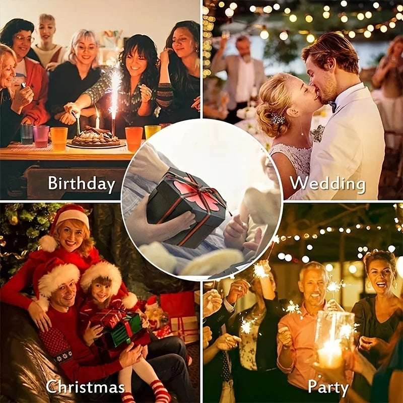 Zeshoek Fotoalbum Doos Doe-Het-Zelf Handgemaakte Verrassing Explosie Bekentenis Paar Bruiloft Liefde Verjaardag Valentijnsdag Creatief Geschenk