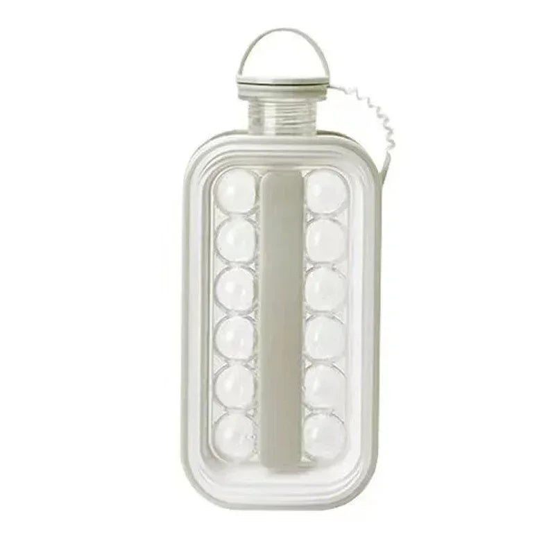 2 In 1 Siliconen Curling Keuken Gadget Creatieve Ijsblokjesbak Hockey Ketel Ijsbal Maker Draagbare Ijsmaker Fles Maakt