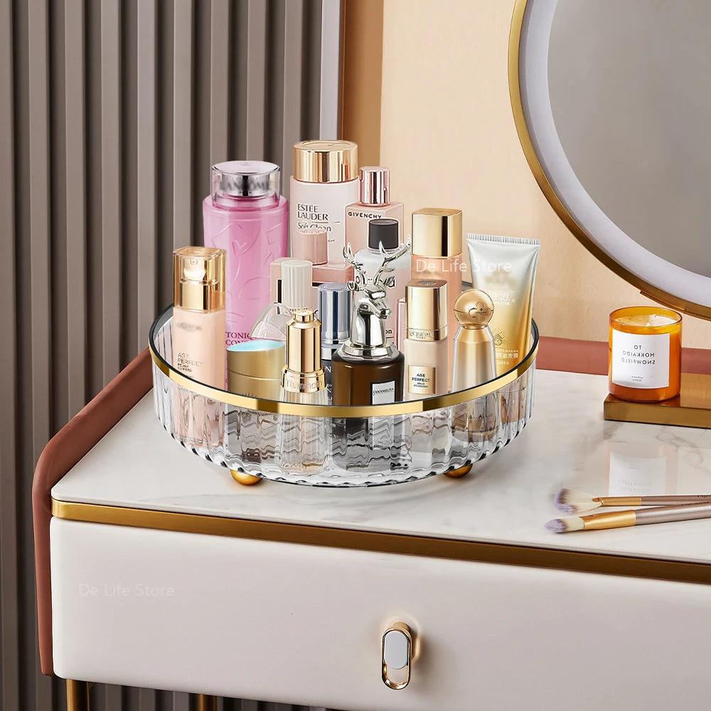 Roterende Cosmetische Organizer Licht Luxe Parfum Huidverzorging Organizer Transparant Make-Up Opbergvak Voor Sieraden Aromatherapie