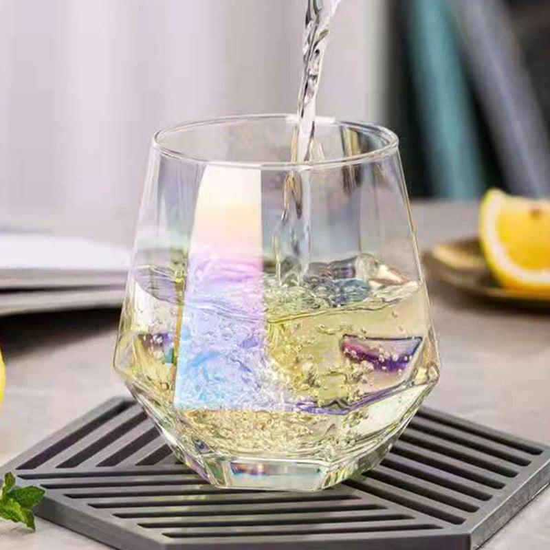 300Ml Zeshoekige Glazen Creatieve Oogverblindende Transparante Home Bar Ktv Buitenlandse Wijn Waterglas