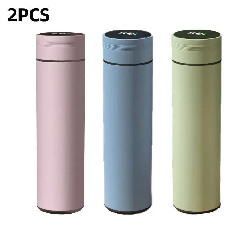 500Ml Slimme Waterfles Rvs Thermos Temperatuur Display Lekvrije Vacuümkolven Koffiekopje Melk Mok Kerstcadeau