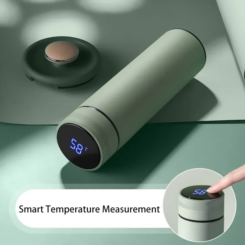 500Ml Slimme Waterfles Rvs Thermos Temperatuur Display Lekvrije Vacuümkolven Koffiekopje Melk Mok Kerstcadeau