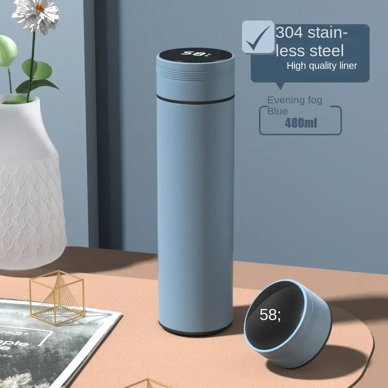 500Ml Slimme Waterfles Rvs Thermos Temperatuur Display Lekvrije Vacuümkolven Koffiekopje Melk Mok Kerstcadeau
