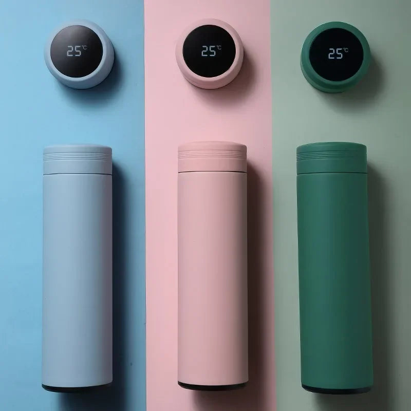 500Ml Slimme Waterfles Rvs Thermos Temperatuur Display Lekvrije Vacuümkolven Koffiekopje Melk Mok Kerstcadeau