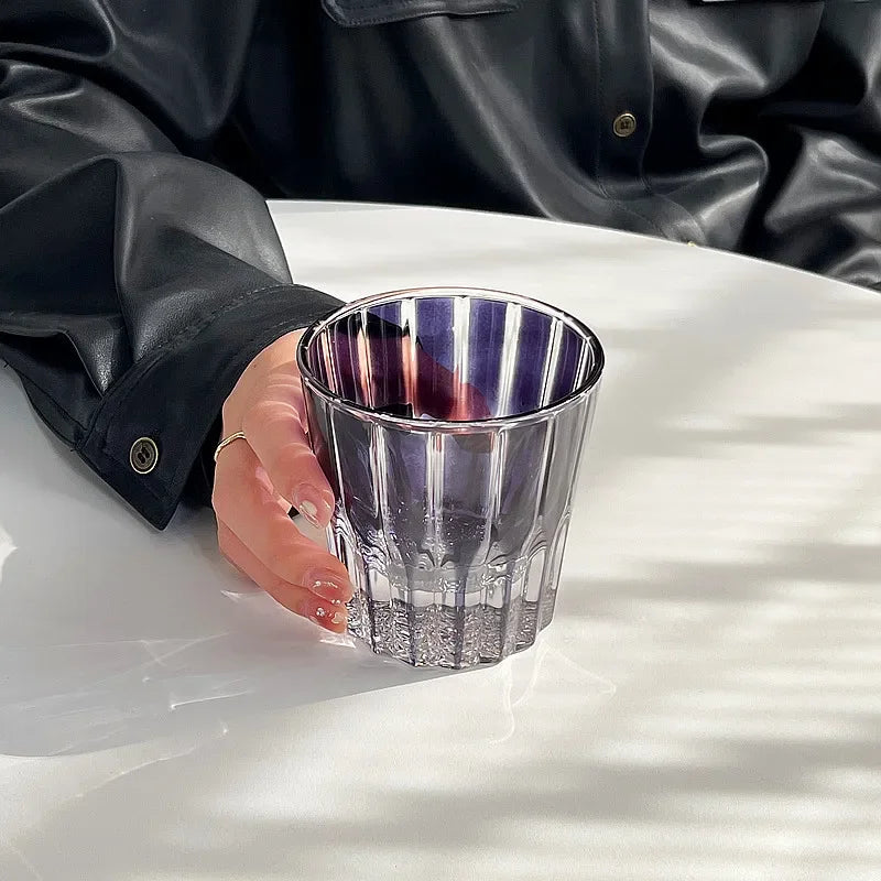 200Ml Star Diamant Geslepen Rock Cup Whisky Cups Huishoudelijke Water Cup Minimalistische Stijl Glas Voor Bar Party Gekleurde Kristallen Glazen Beker