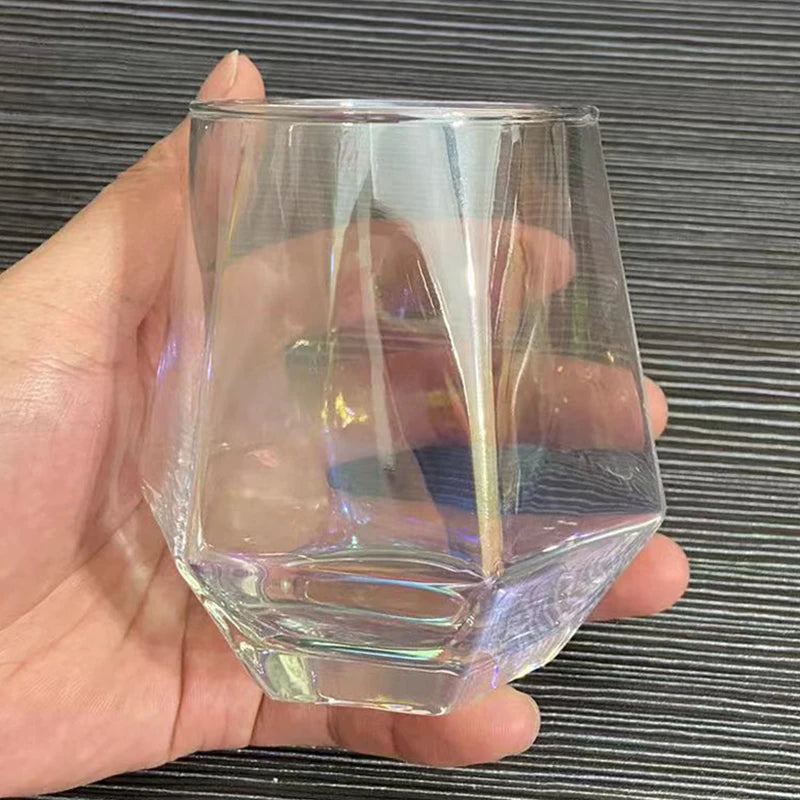 300Ml Zeshoekige Glazen Creatieve Oogverblindende Transparante Home Bar Ktv Buitenlandse Wijn Waterglas