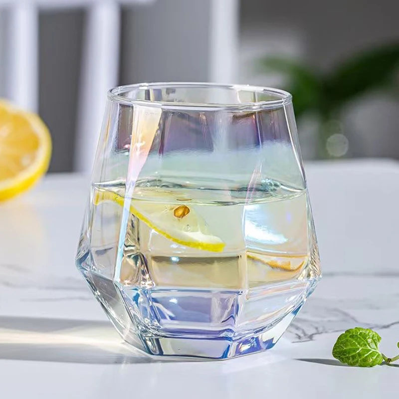 300Ml Zeshoekige Glazen Creatieve Oogverblindende Transparante Home Bar Ktv Buitenlandse Wijn Waterglas