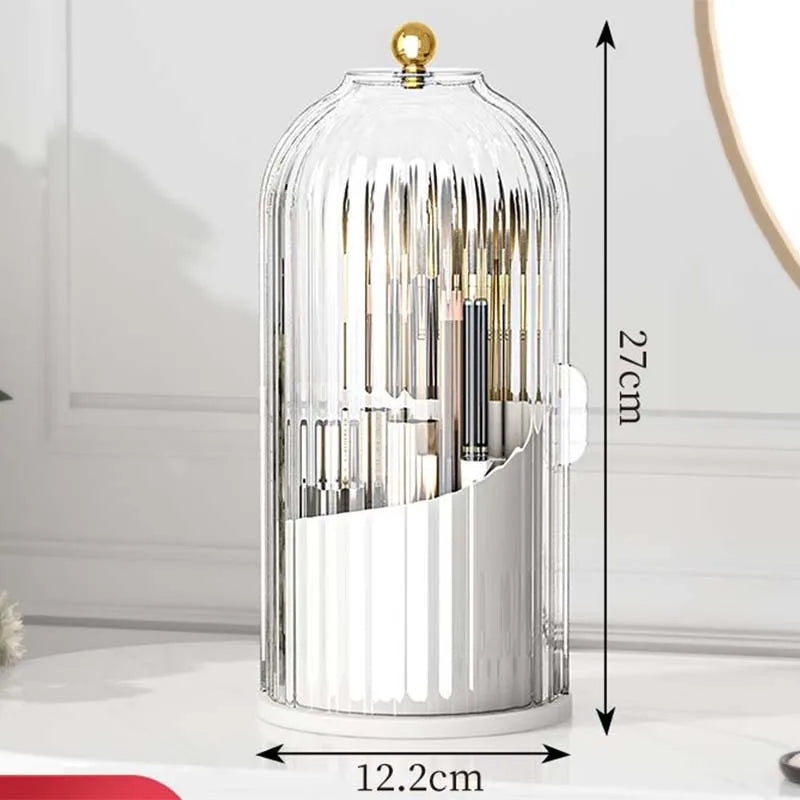 Make-Up Borstel Houder 360 ° Roterend Met Deksel Lippenstift Wenkbrauw Potlood Houder Oogschaduw Opbergdoos Luxe Cosmetische Organizer
