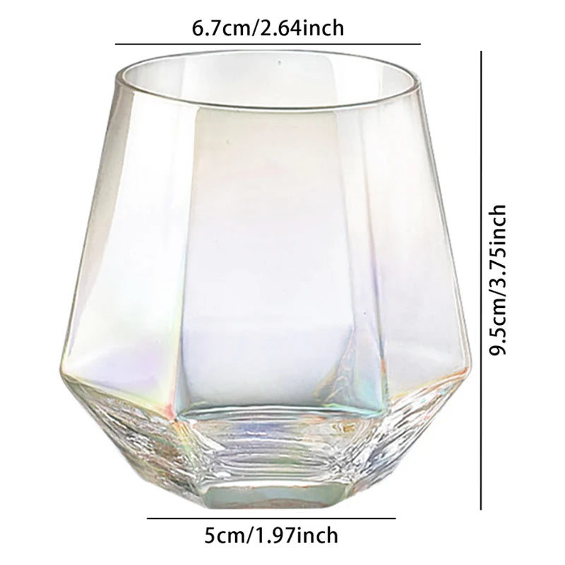 300Ml Zeshoekige Glazen Creatieve Oogverblindende Transparante Home Bar Ktv Buitenlandse Wijn Waterglas