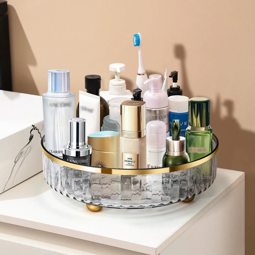 Roterende Cosmetische Organizer Licht Luxe Parfum Huidverzorging Organizer Transparant Make-Up Opbergvak Voor Sieraden Aromatherapie