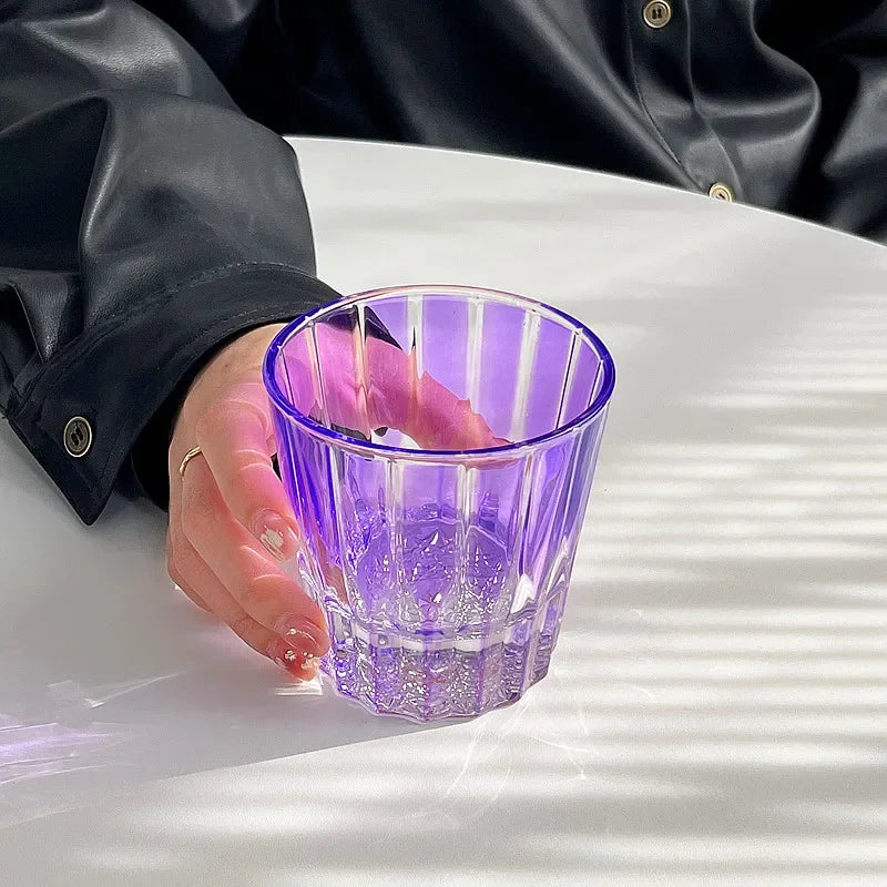 200Ml Star Diamant Geslepen Rock Cup Whisky Cups Huishoudelijke Water Cup Minimalistische Stijl Glas Voor Bar Party Gekleurde Kristallen Glazen Beker