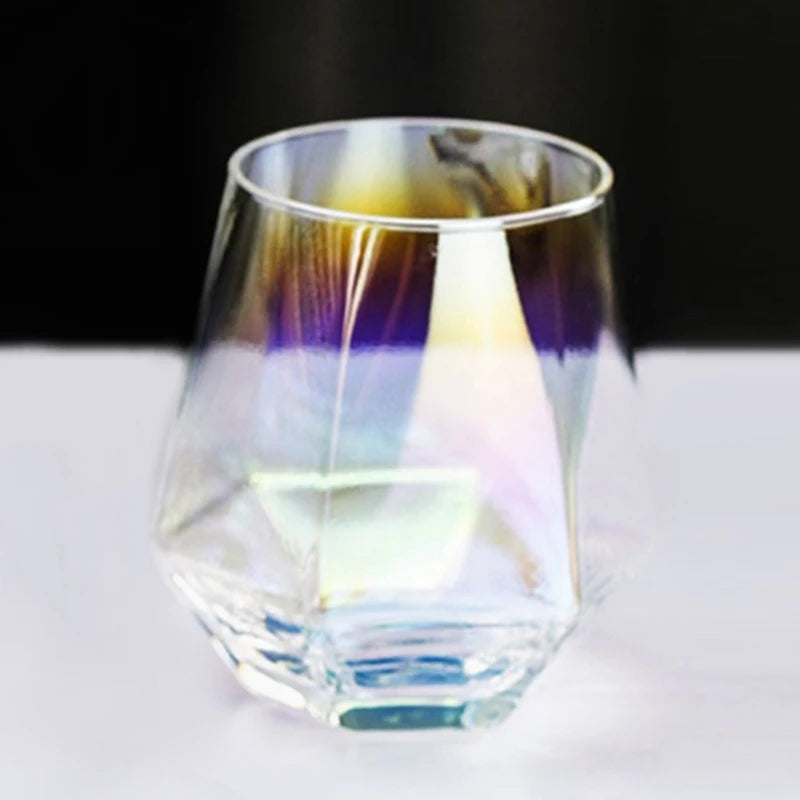 300Ml Zeshoekige Glazen Creatieve Oogverblindende Transparante Home Bar Ktv Buitenlandse Wijn Waterglas