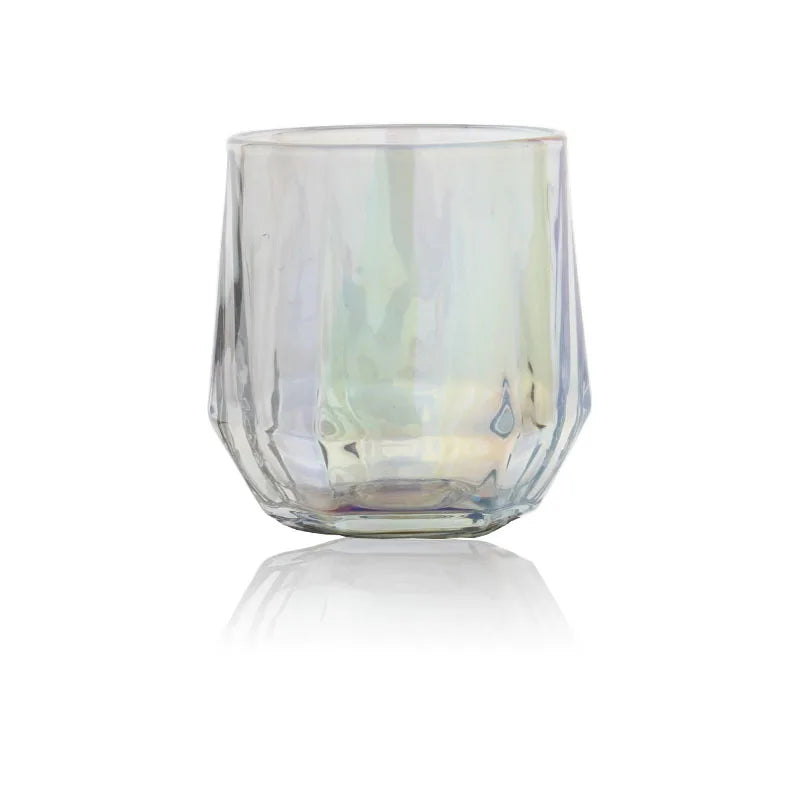 Kleurrijke Zes-Edge Transparant Glas Huishoudelijk Bier Sap Theekop Woonkamer Drinkbeker Casual Kleurrijke Glazen Cuo