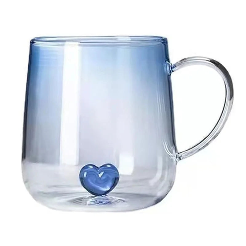 3d Kristal Glas Hart Binnenkop Hoge Borosilicaat Ijskoffie Kopjes Drinkglazen Voor Sap Melk Thee Zomer Drinkwaren