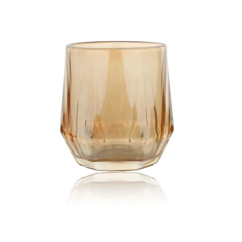 Kleurrijke Zes-Edge Transparant Glas Huishoudelijk Bier Sap Theekop Woonkamer Drinkbeker Casual Kleurrijke Glazen Cuo