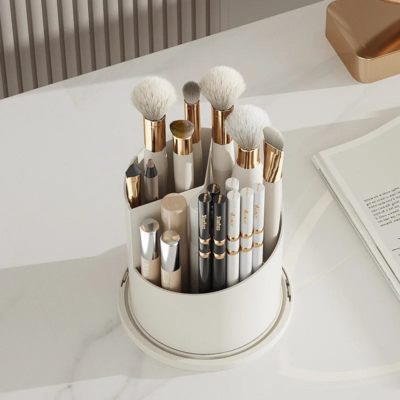 Make-Up Borstel Houder 360 ° Roterend Met Deksel Lippenstift Wenkbrauw Potlood Houder Oogschaduw Opbergdoos Luxe Cosmetische Organizer
