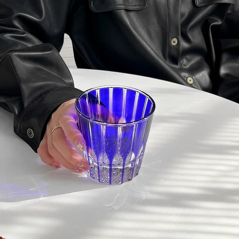 200Ml Star Diamant Geslepen Rock Cup Whisky Cups Huishoudelijke Water Cup Minimalistische Stijl Glas Voor Bar Party Gekleurde Kristallen Glazen Beker