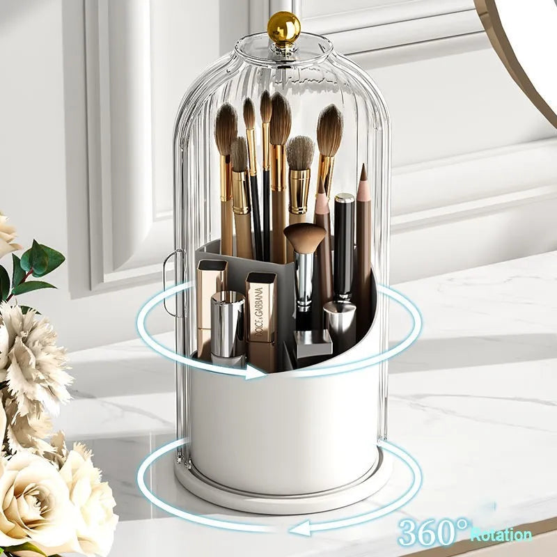 Make-Up Borstel Houder 360 ° Roterend Met Deksel Lippenstift Wenkbrauw Potlood Houder Oogschaduw Opbergdoos Luxe Cosmetische Organizer