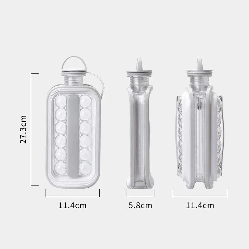 2 In 1 Siliconen Curling Keuken Gadget Creatieve Ijsblokjesbak Hockey Ketel Ijsbal Maker Draagbare Ijsmaker Fles Maakt