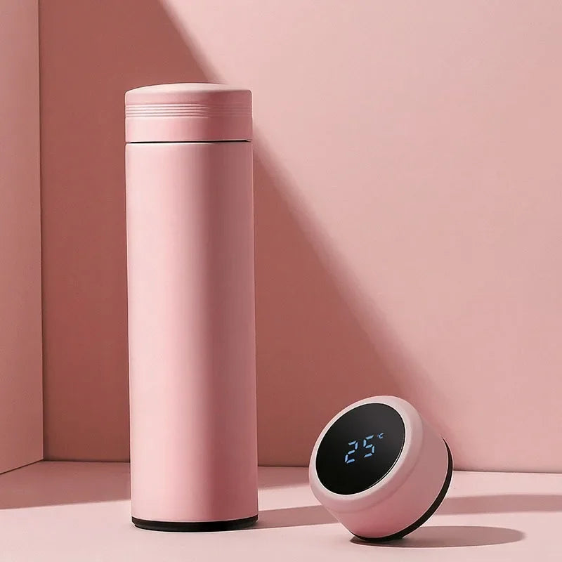 500Ml Slimme Waterfles Rvs Thermos Temperatuur Display Lekvrije Vacuümkolven Koffiekopje Melk Mok Kerstcadeau
