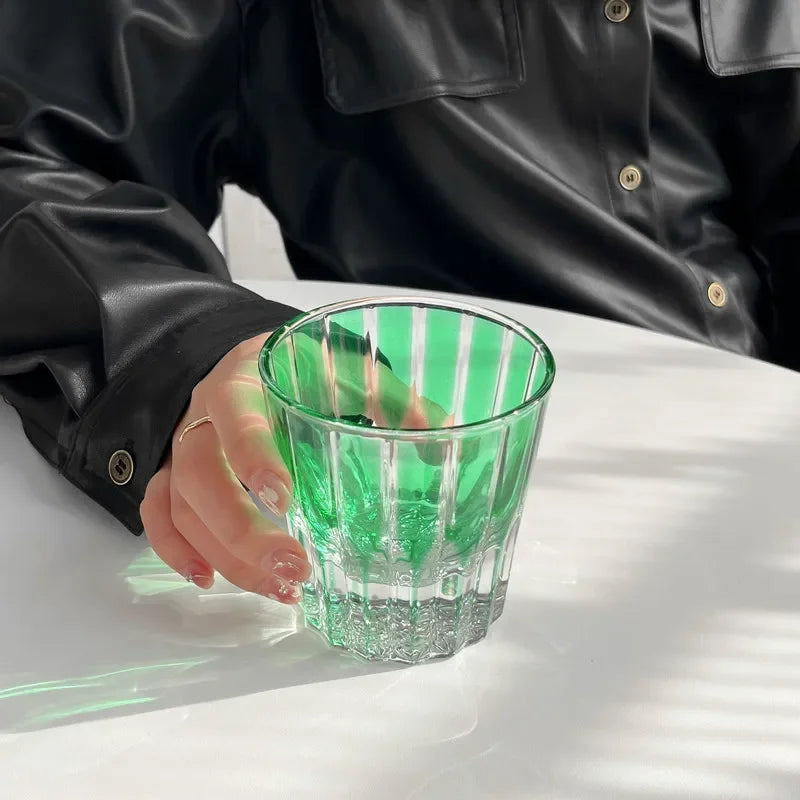 200Ml Star Diamant Geslepen Rock Cup Whisky Cups Huishoudelijke Water Cup Minimalistische Stijl Glas Voor Bar Party Gekleurde Kristallen Glazen Beker