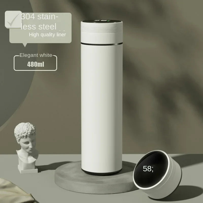 500Ml Slimme Waterfles Rvs Thermos Temperatuur Display Lekvrije Vacuümkolven Koffiekopje Melk Mok Kerstcadeau