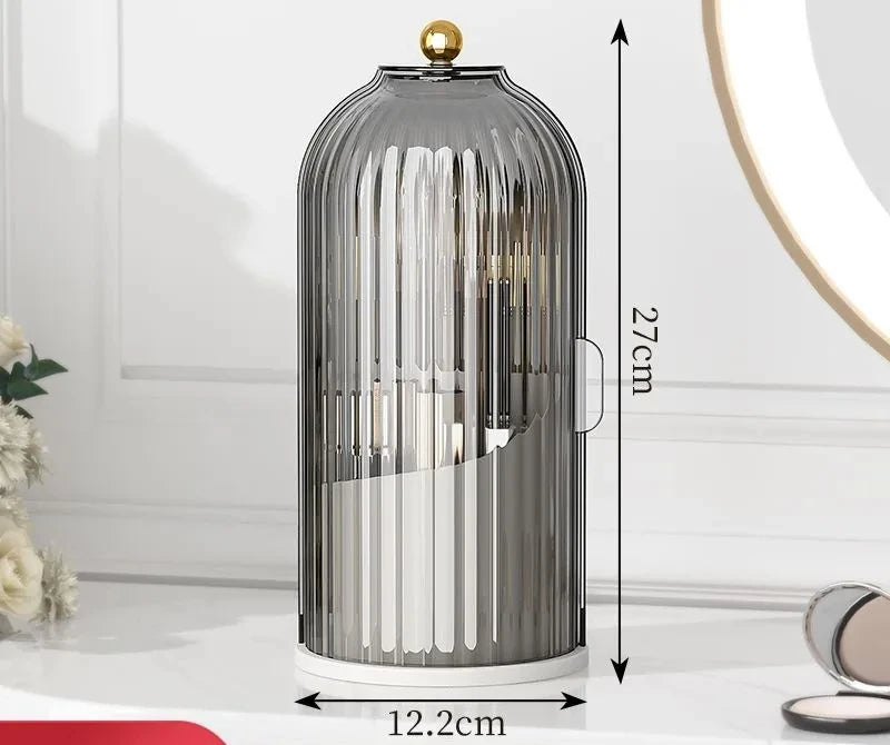 Make-Up Borstel Houder 360 ° Roterend Met Deksel Lippenstift Wenkbrauw Potlood Houder Oogschaduw Opbergdoos Luxe Cosmetische Organizer