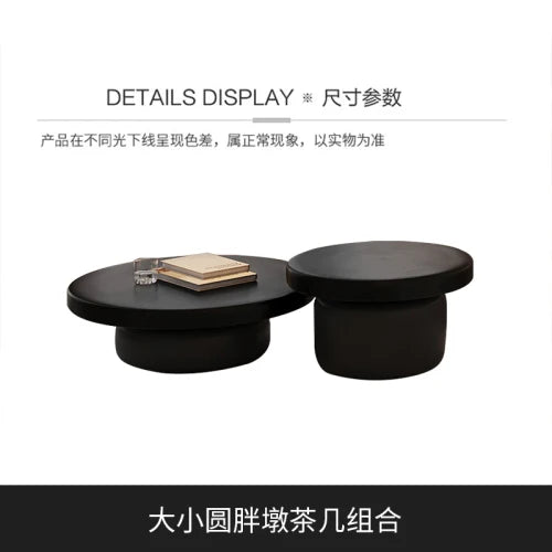 Small Black Coffee Table Designer Set Sofa Tray Aesthetic Round Side Tables Luxury Low Mesa Auxiliar Living Room Accessories