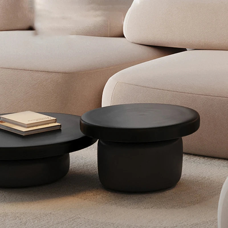 Small Black Coffee Table Designer Set Sofa Tray Aesthetic Round Side Tables Luxury Low Mesa Auxiliar Living Room Accessories