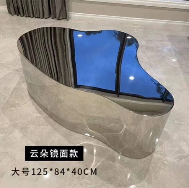 Stainless Steel Mirror Coffee Tables Luxury Living Room Furniture Nordic Designer Corner Table Home Sofa Side Table Decoration