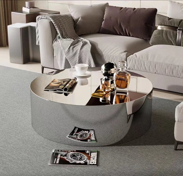 Stainless Steel Mirror Coffee Tables Luxury Living Room Furniture Nordic Designer Corner Table Home Sofa Side Table Decoration