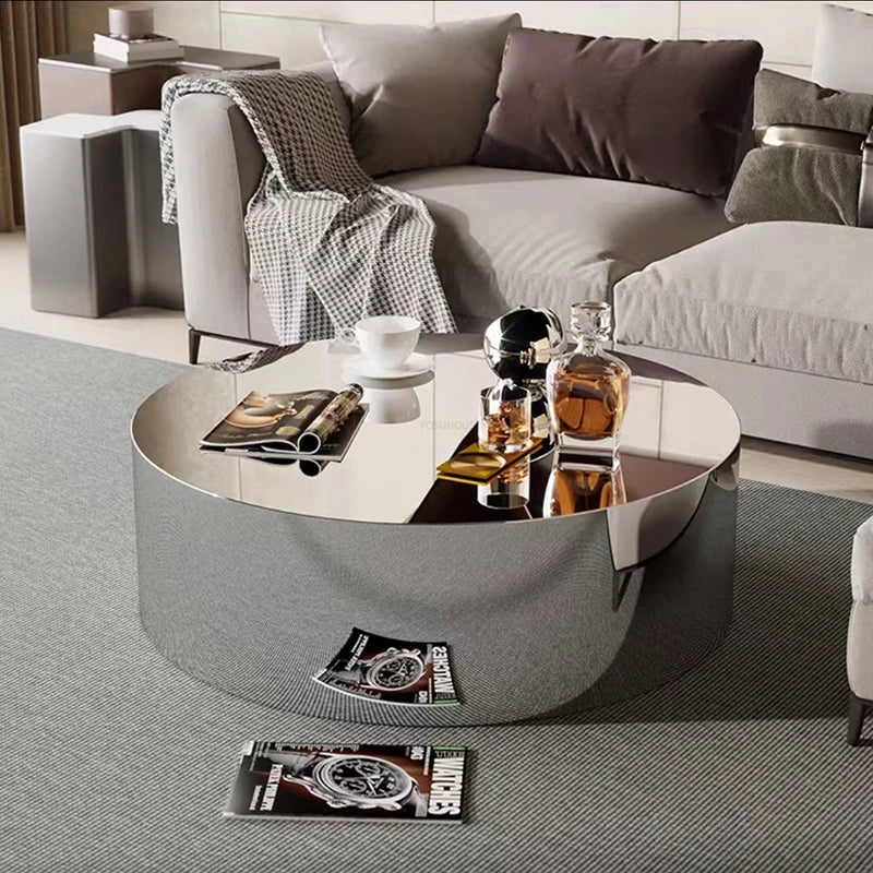 Stainless Steel Mirror Coffee Tables Luxury Living Room Furniture Nordic Designer Corner Table Home Sofa Side Table Decoration