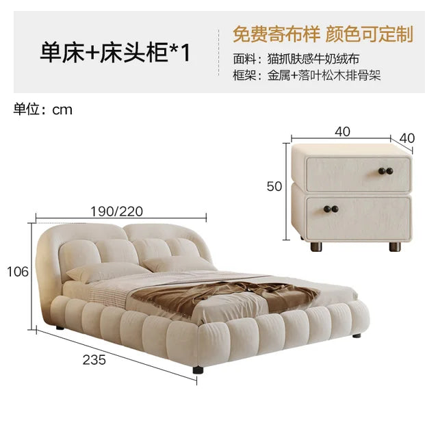 Storage Unique Beds Modern Luxury Queen Sized Bed Organizer Frames Headboard Lit Intelligent Multifonctions Home Decoration
