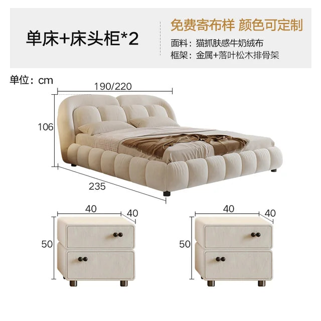 Storage Unique Beds Modern Luxury Queen Sized Bed Organizer Frames Headboard Lit Intelligent Multifonctions Home Decoration
