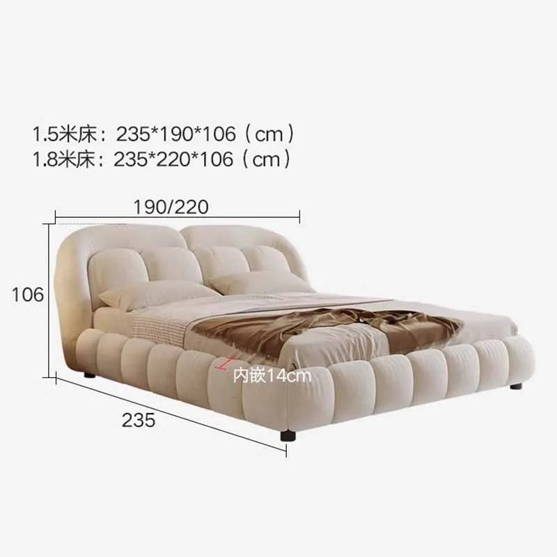 Storage Unique Beds Modern Luxury Queen Sized Bed Organizer Frames Headboard Lit Intelligent Multifonctions Home Decoration