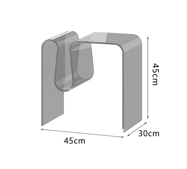 Support Custom Size - Clear Acrylic Side Table Bedroom Nightstand Modern Design Bedside Table Home Decor Display End Table