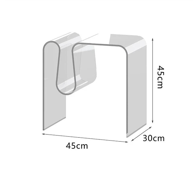Support Custom Size - Clear Acrylic Side Table Bedroom Nightstand Modern Design Bedside Table Home Decor Display End Table