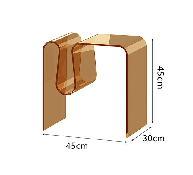 Support Custom Size - Clear Acrylic Side Table Bedroom Nightstand Modern Design Bedside Table Home Decor Display End Table