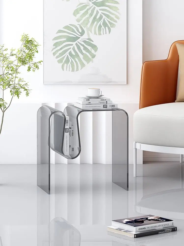 Support Custom Size - Clear Acrylic Side Table Bedroom Nightstand Modern Design Bedside Table Home Decor Display End Table