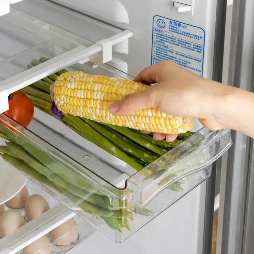 Transparenter Kühlschrank Veranstalter Obst Ei Kühlschrank Aufbewahrung sbox unter Regal Kühlschrank Schublade Box frisch halten Küche Veranstalter