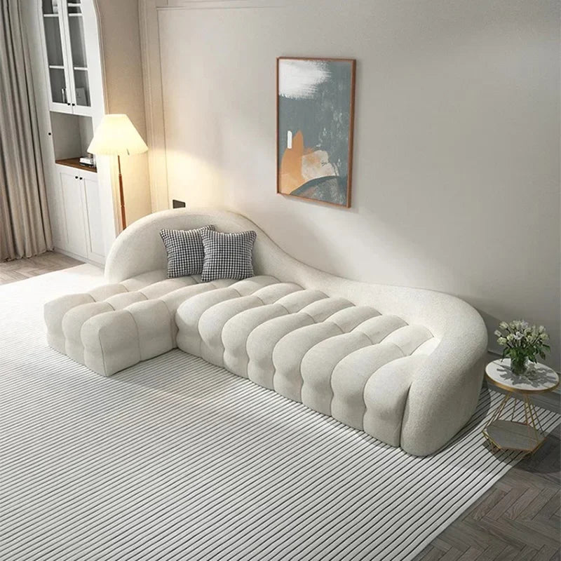 White Comfortable Puff Sofa Luxury Designer Elegant Modern Sofa Bedrooms Soft Reclining Fauteuil Salon Living Room Furniture
