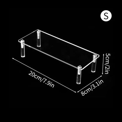 1-3 Tier Acrylic Display Stand Rack Transparent Display Riser Storage Racks Cupcake Dessert Perfume Doll Figures Organizer Shelf
