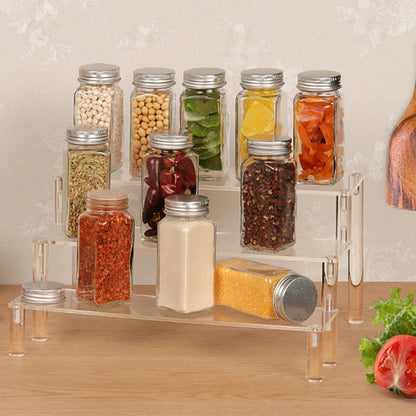 1-3 Tier Acrylic Display Stand Rack Transparent Display Riser Storage Racks Cupcake Dessert Perfume Doll Figures Organizer Shelf