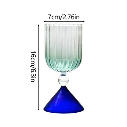 1PC Creative Geometry Glass Gradient Champagne Wine Cup Personality Ice Cream Dessert Pudding Drink Whisky Goblet Bowl