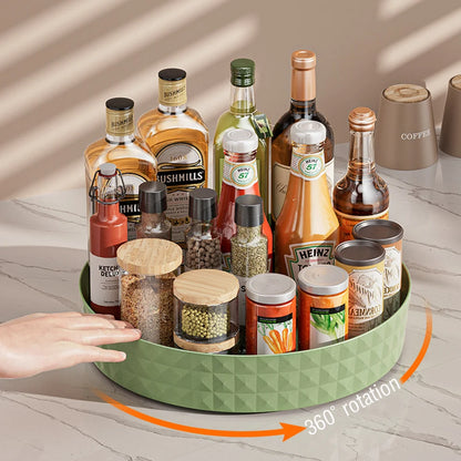 360 Rotating Seasoning Storage Rack Multifunction Pantry Cabinet Turntable for Cosmetics Kitchen Accessories Organizer Tray