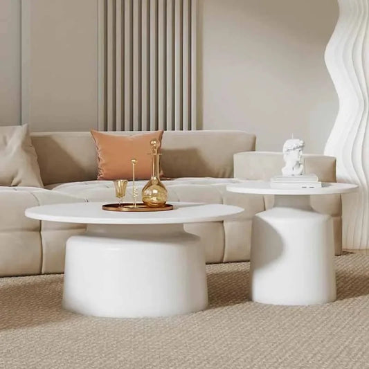 Bedroom Adjustable Coffee Table Nordic Organizer Storage Round Coffee Tables White Minimalist Stolik Kawowy Home Furniture