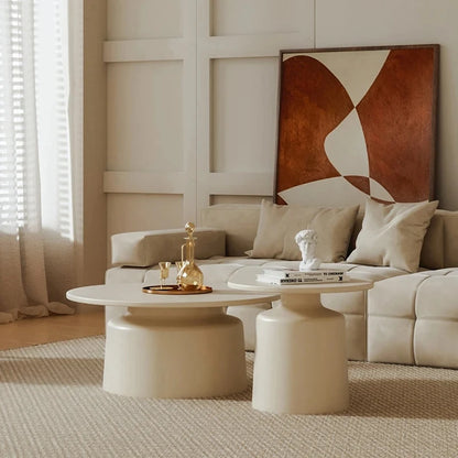 Bedroom Adjustable Coffee Table Nordic Organizer Storage Round Coffee Tables White Minimalist Stolik Kawowy Home Furniture